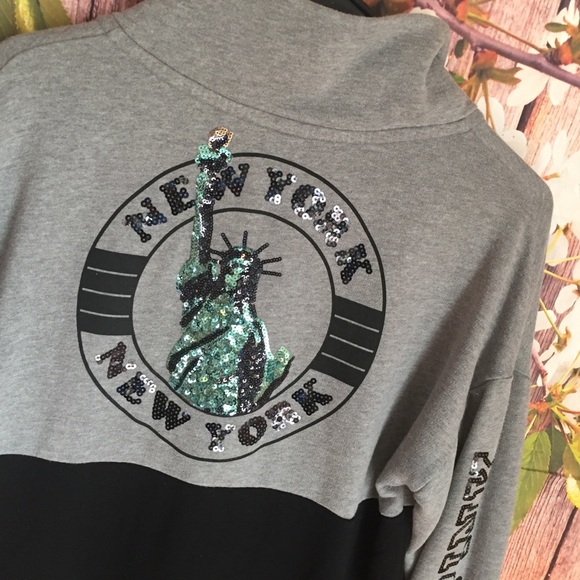 Vs pink NEW YORK  bling quarter zip liberty - Picture 3 of 8